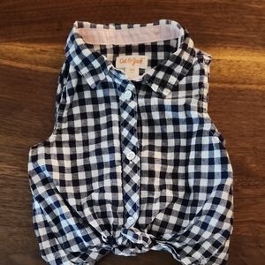 ❤️ 3/$15! Cat & Jack Kids Gingham Sleeveless Shirt - Navy and White